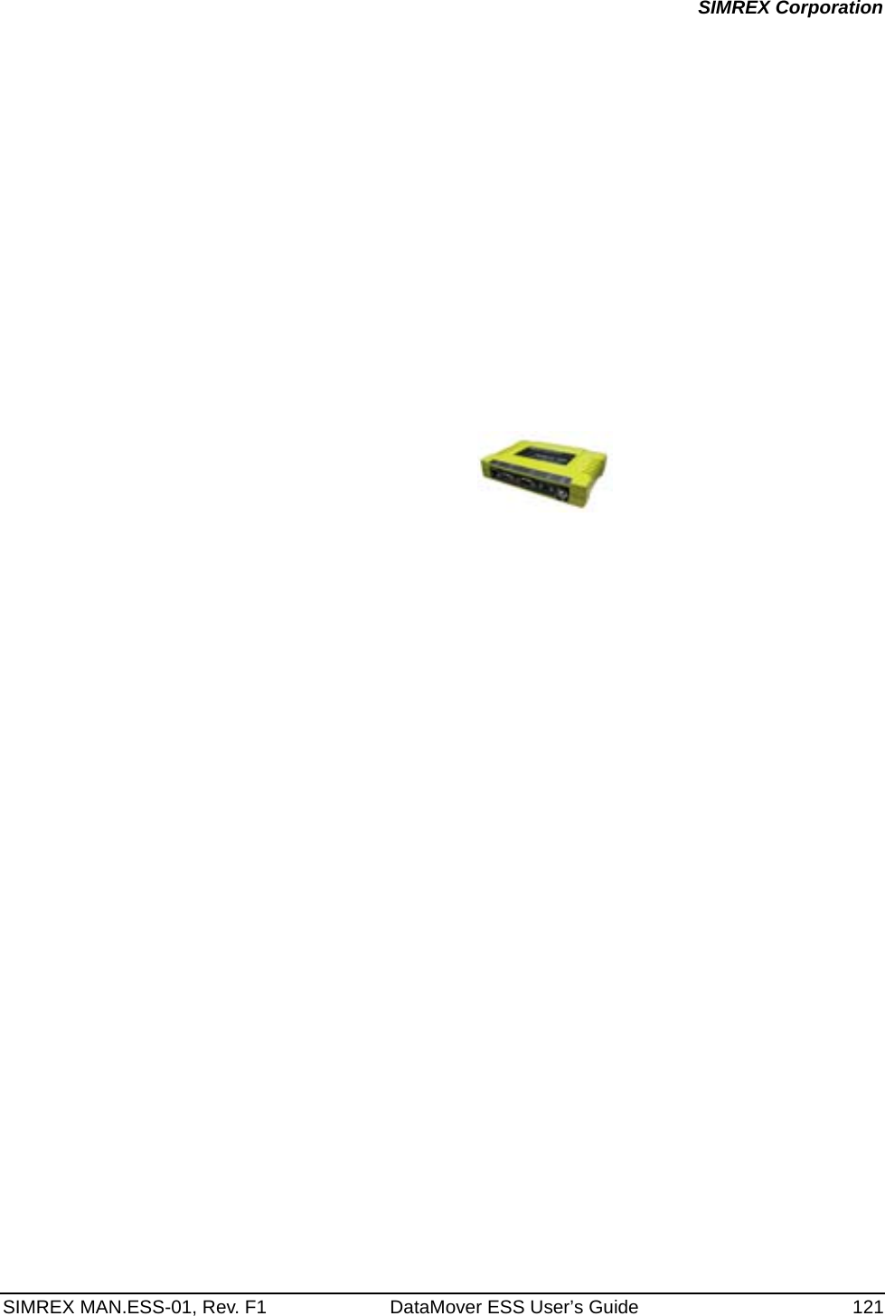 SIMREX MAN.ESS-01, Rev. F1 DataMover ESS User’s Guide 121SIMREX Corporation