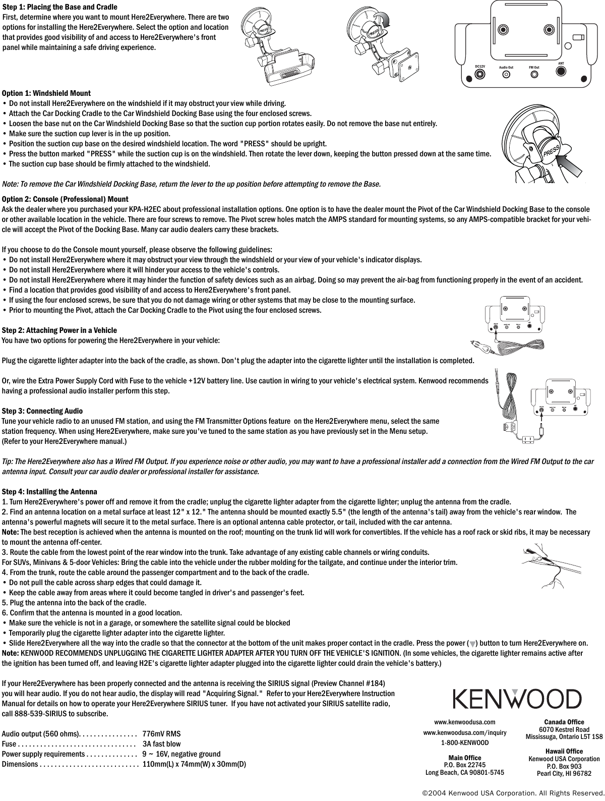 Page 2 of 2 - SIRIUS Kpa-H2Ec Carmanual Manual User Car