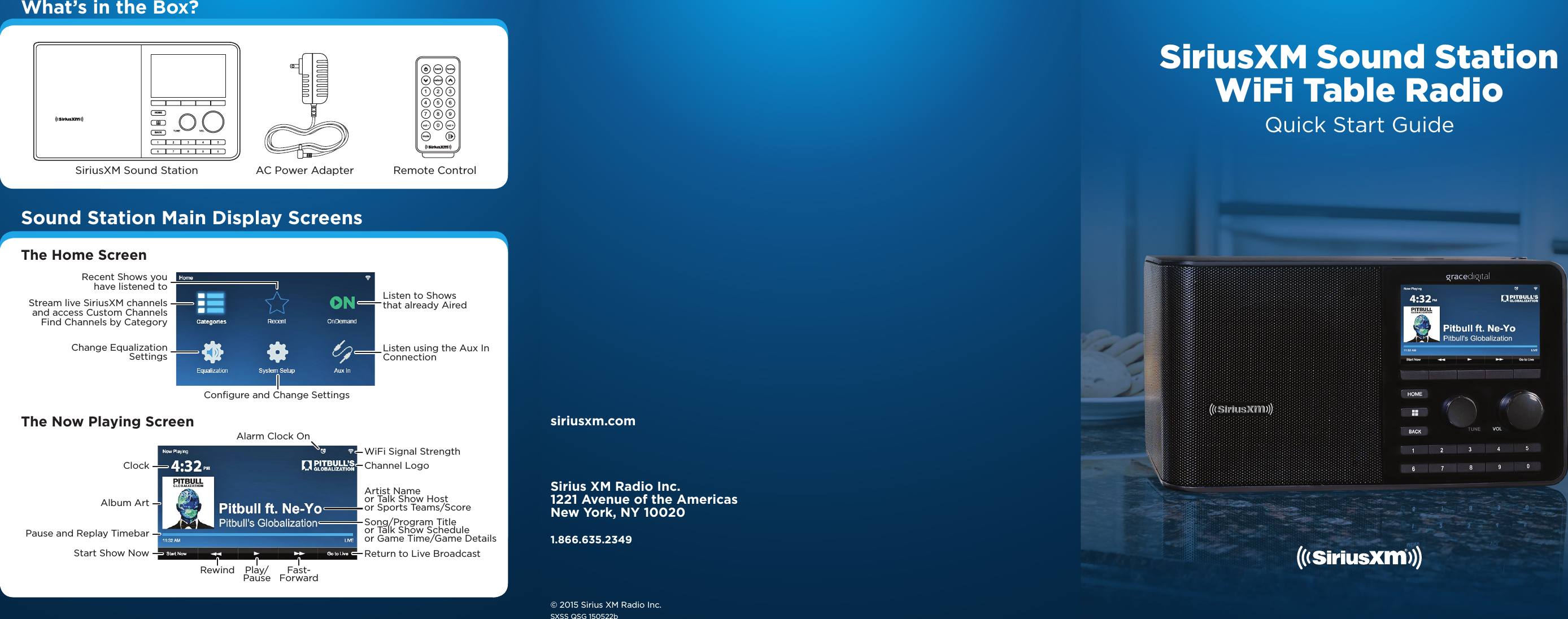 SIRIUS Siriusxm Sound Station Quick Start Guide 150522B User Manual XM