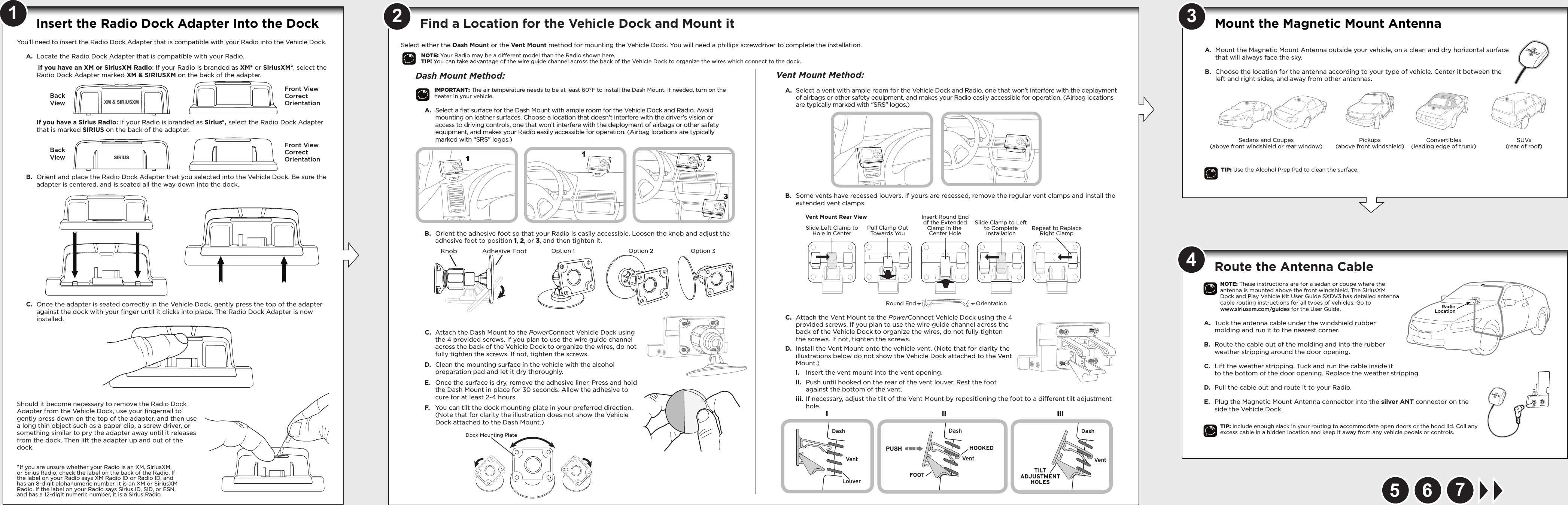 Page 1 of 2 - SIRIUS Sxdv3 D&P Vehicle Kit Quick Start Guide E 140731C User Manual