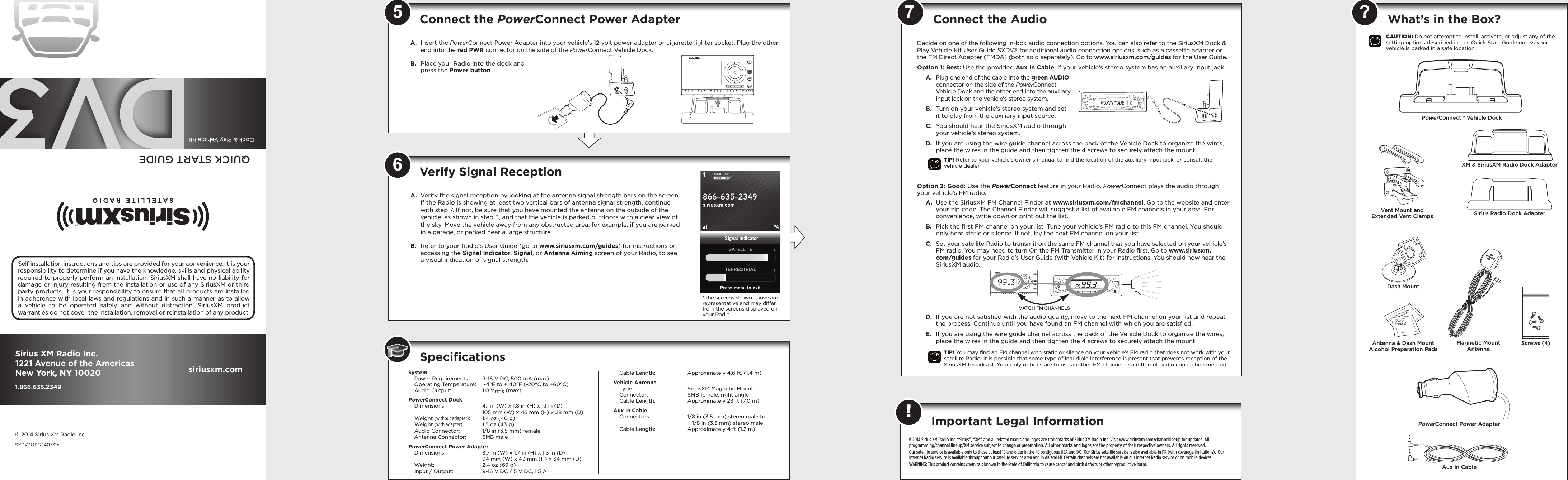 Page 2 of 2 - SIRIUS Sxdv3 D&P Vehicle Kit Quick Start Guide E 140731C User Manual