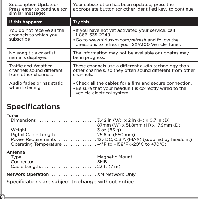 Page 9 of 12 - SIRIUS Sxv300 Vehicle Tuner Installation Guide 5X5 140826A User Manual