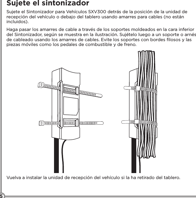 Page 6 of 12 - SIRIUS Sxv300 Vehicle Tuner Installation Guide Spanish 5X5 140828A User Manual