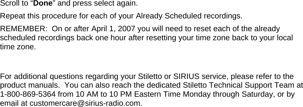 Page 2 of 2 - SIRIUS Technical Bulletin0307 - DST Bulletin User Manual