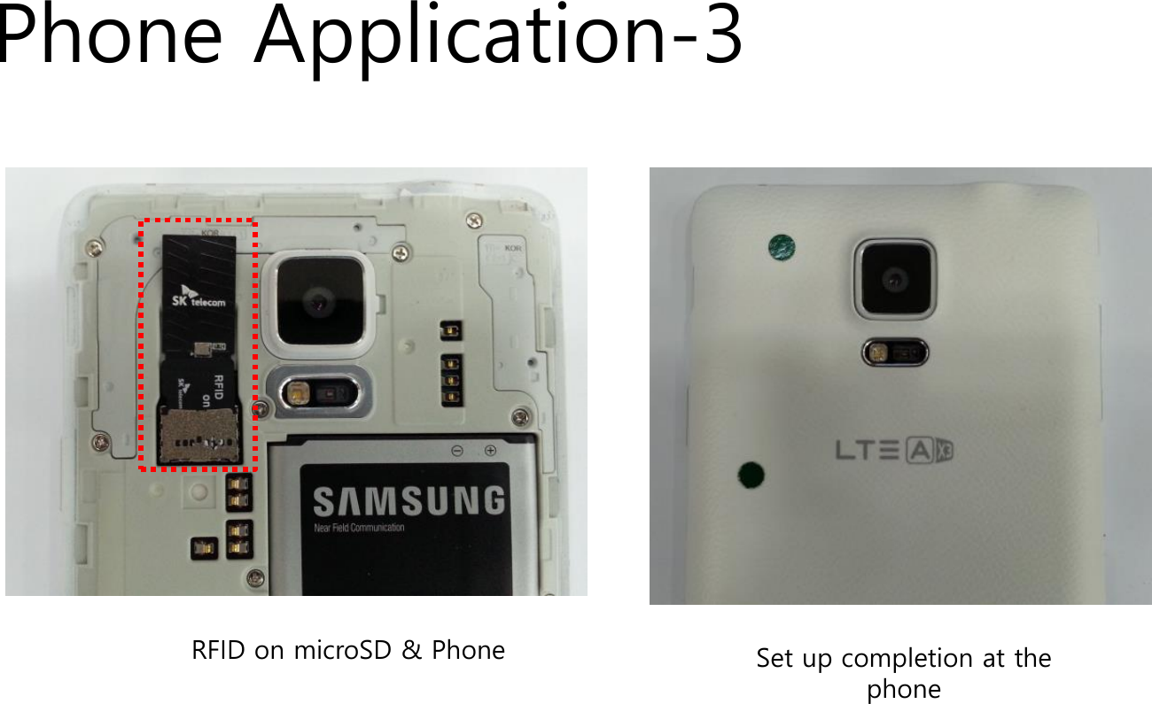 Phone Application-3RFID on microSD &amp; Phone Set up completion at the phone