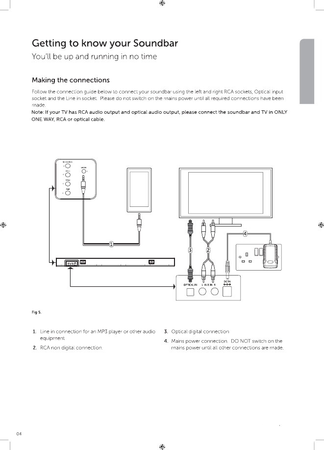Page 5 of SKY DRAGON Audio video Technology SR210 BLUETOOTH SOUNDBAR User Manual 