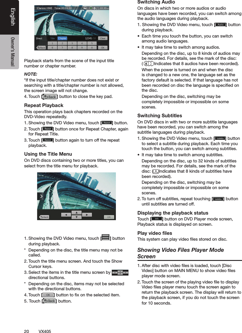 20VX405English Owner&rsquo;s Manual         ฀฀฀฀฀฀฀฀฀฀฀฀NOTE:฀฀฀฀฀฀฀฀฀฀฀฀฀฀฀฀฀฀฀฀฀฀฀฀[]฀฀฀฀฀฀Repeat Playback฀฀฀฀฀฀฀฀฀฀฀฀฀฀฀฀[] button.฀฀[]฀฀฀฀฀฀฀฀฀฀฀[]฀฀฀฀฀฀฀฀Using the Title Menu฀฀฀฀฀฀฀฀฀฀฀฀฀฀฀฀฀฀฀฀฀฀฀[ ] button ฀฀ ฀฀฀฀฀฀฀฀฀฀฀฀฀฀฀฀฀฀฀฀฀฀฀฀฀฀฀฀฀฀฀  ฀฀ ฀฀฀฀฀฀฀฀฀฀฀฀฀฀[]฀฀฀฀฀฀฀฀฀[] button.Switching Audio฀฀฀฀฀฀฀฀฀฀฀฀฀฀฀฀฀฀฀฀฀฀฀฀฀฀฀฀฀[] button ฀฀ ฀฀฀฀฀฀฀฀฀฀฀฀ ฀฀฀฀฀฀฀฀ ฀฀฀฀฀฀฀฀฀฀฀฀฀฀฀฀฀฀฀฀฀ ฀฀฀฀฀฀฀ ฀฀฀฀฀฀฀฀฀฀฀฀฀฀฀฀฀฀฀฀฀฀฀฀฀฀฀฀฀฀฀฀฀฀฀฀฀฀฀฀฀ ฀฀฀฀฀฀฀฀฀฀฀฀฀Switching Subtitles฀฀฀฀฀฀฀฀฀฀฀฀฀฀฀฀฀฀฀฀฀฀฀฀฀฀฀฀[] button ฀฀฀฀฀฀฀฀฀฀฀฀฀฀฀฀฀ ฀฀฀฀฀฀฀฀ ฀฀฀฀฀฀฀฀฀฀฀฀฀฀฀฀฀฀฀฀฀ ฀฀฀฀฀฀฀฀฀ ฀฀฀฀฀฀฀฀฀฀฀฀฀฀฀฀฀฀฀฀[] button ฀฀฀฀Displaying the playback status฀[]฀฀฀฀฀฀฀฀฀฀฀฀Play video ﬁles฀฀฀฀฀฀฀฀Showing Video Files Player Mode Screen฀฀฀฀฀฀฀฀฀฀฀฀฀฀฀฀฀฀฀฀฀฀฀฀฀฀฀฀฀฀฀฀฀฀฀฀฀฀฀฀฀฀฀฀฀฀฀฀฀฀฀฀฀฀฀฀฀฀฀฀฀฀