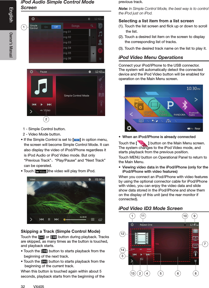 32VX405English Owner&rsquo;s ManualiPod Audio Simple Control Mode Screen฀฀฀฀฀฀฀฀฀฀฀฀฀฀฀฀฀฀฀฀฀[]฀฀฀฀฀฀฀฀฀฀฀฀฀฀฀฀฀฀฀฀฀฀฀฀฀฀฀฀฀฀฀฀฀฀฀฀฀฀฀฀฀฀฀฀฀᱃฀฀฀฀฀฀฀฀฀฀฀[]฀฀฀฀฀Skipping a Track (Simple Control Mode)฀฀[] or [ ]฀฀฀฀฀฀฀฀฀฀฀฀฀฀฀฀฀฀฀฀[]฀฀฀฀฀฀฀฀฀฀฀฀฀฀฀฀฀฀฀฀฀฀฀[]฀฀฀฀฀฀฀฀฀฀฀฀฀฀฀฀฀฀฀฀฀฀฀฀฀฀฀฀฀Note: ฀฀฀฀฀฀฀฀฀฀฀฀฀฀Selecting a list item from a list screen฀฀฀฀฀฀฀฀฀฀฀฀฀฀฀฀฀฀฀฀฀฀฀฀฀฀฀฀฀฀฀฀฀฀฀฀฀฀฀฀฀฀฀฀฀฀฀฀฀฀฀฀฀to play it. iPod Video Menu Operations฀฀฀฀฀฀฀฀฀฀฀฀฀฀฀฀฀฀฀฀฀฀฀฀฀฀฀฀฀฀ ฀฀฀฀฀฀฀[ ]฀฀฀฀฀฀฀฀฀฀฀฀฀฀฀฀฀฀฀฀฀฀฀฀฀฀฀฀฀฀฀฀฀ ฀฀฀฀฀฀฀฀฀฀฀฀฀฀฀฀฀฀฀฀฀฀฀฀฀฀฀฀฀฀฀฀฀฀฀฀฀฀฀฀฀฀฀฀฀฀฀฀฀฀฀฀฀฀฀฀฀฀iPod Video ID3 Mode Screen 2187124 5 6213910111431