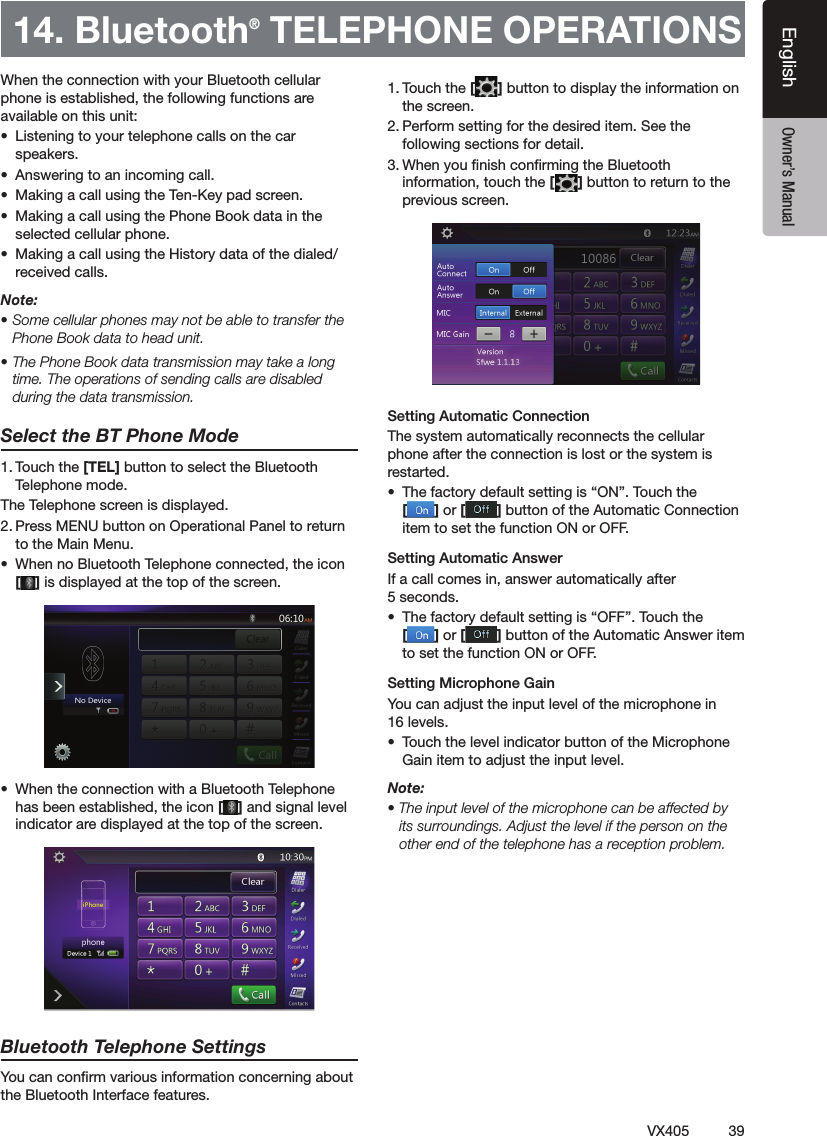 39VX405EnglishEnglish Owner&rsquo;s Manual฀฀฀฀฀฀฀฀฀฀฀฀฀฀฀฀฀฀ ฀฀฀฀฀฀฀฀฀ ฀฀฀฀฀ ฀฀฀฀฀฀฀฀ ฀฀฀฀฀฀฀฀฀฀฀฀฀ ฀฀฀฀฀฀฀฀฀฀Note:฀฀฀฀฀฀฀฀฀฀฀฀฀฀฀฀฀฀฀฀฀฀฀฀฀฀฀฀฀฀฀฀฀฀during the data transmission.Select the BT Phone Mode฀฀฀[TEL]฀฀฀฀฀฀฀฀฀฀฀฀฀฀฀฀฀฀฀฀฀฀฀฀฀฀ ฀฀฀฀฀฀฀ []฀฀฀฀฀฀฀฀฀ ฀฀฀฀฀฀฀฀฀฀฀฀[]฀฀฀฀฀฀฀฀฀฀฀฀Bluetooth Telephone Settings฀฀฀฀฀฀฀฀฀฀฀฀฀[]฀฀฀฀฀฀฀฀฀฀฀฀฀฀฀฀฀฀฀฀฀฀฀฀฀฀฀฀฀฀[] button to return to the ฀฀฀฀฀฀฀฀฀฀฀฀฀฀฀฀฀฀฀฀ ฀฀฀฀฀฀฀฀ [] or [ ]฀฀฀฀฀฀฀฀฀฀฀฀฀฀฀฀฀฀฀฀฀฀฀฀฀฀ ฀฀฀฀฀฀฀฀ [] or [ ]฀฀฀฀฀฀฀฀฀฀฀฀฀฀฀฀฀฀฀฀฀฀฀฀฀฀฀฀ ฀฀฀฀฀฀฀฀฀฀฀฀฀฀Note:฀฀฀฀฀฀฀฀฀฀฀฀฀฀฀฀฀฀฀฀฀other end of the telephone has a reception problem.14. Bluetooth&reg; TELEPHONE OPERATIONS