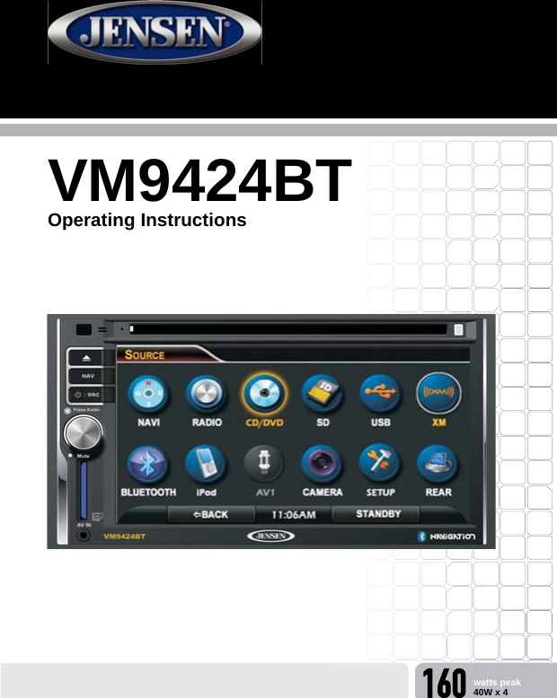 VM9424BTOperating Instructions160 watts peak40W x 4