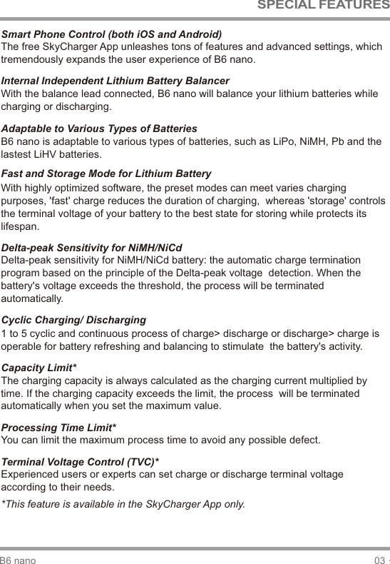 Page 5 of SKYRC Technology B6NANO Multi Chemistry Charger/Discharger User Manual                      1