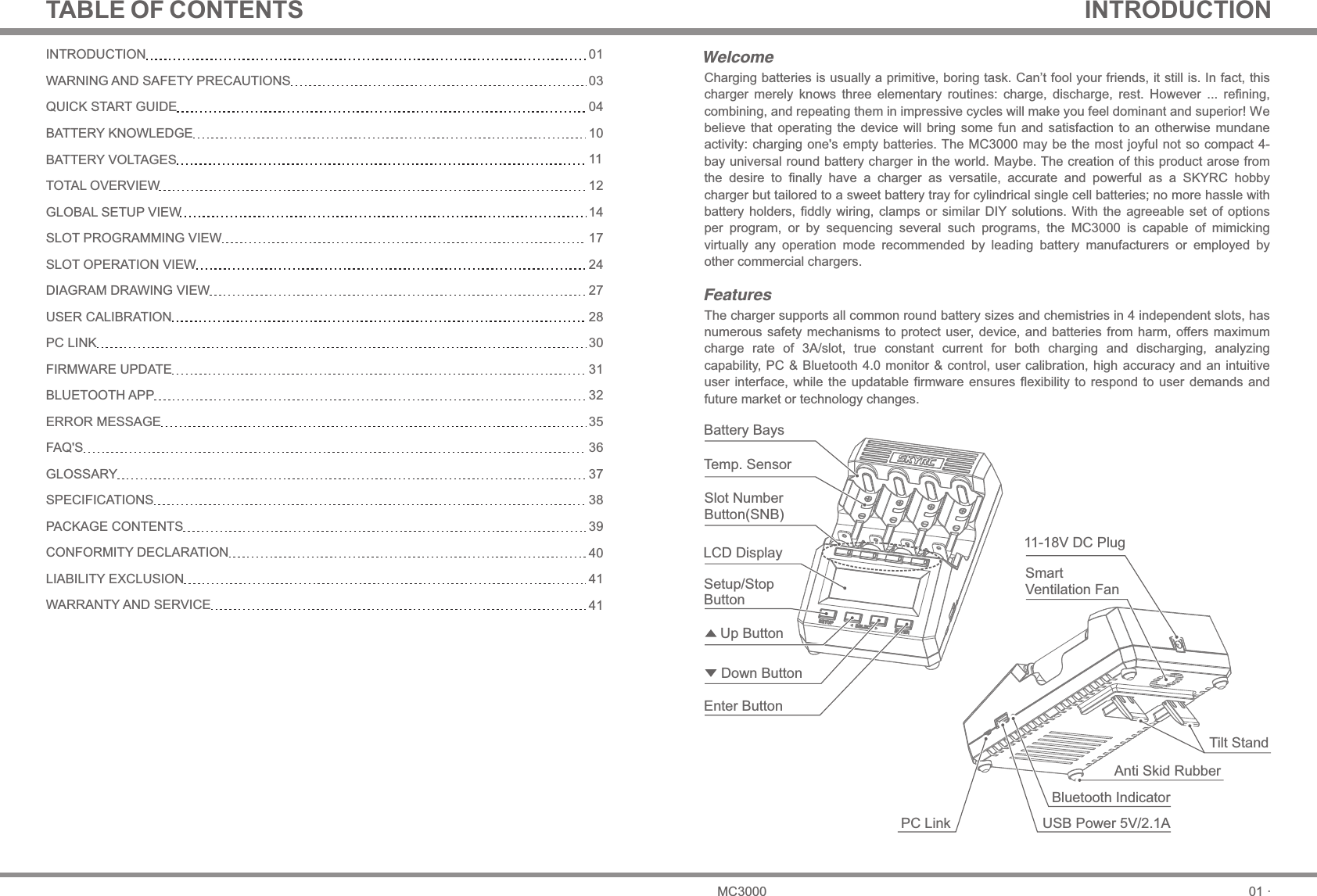 Page 2 of SKYRC Technology MC3000 Universal Battery Charger Analyzer User Manual