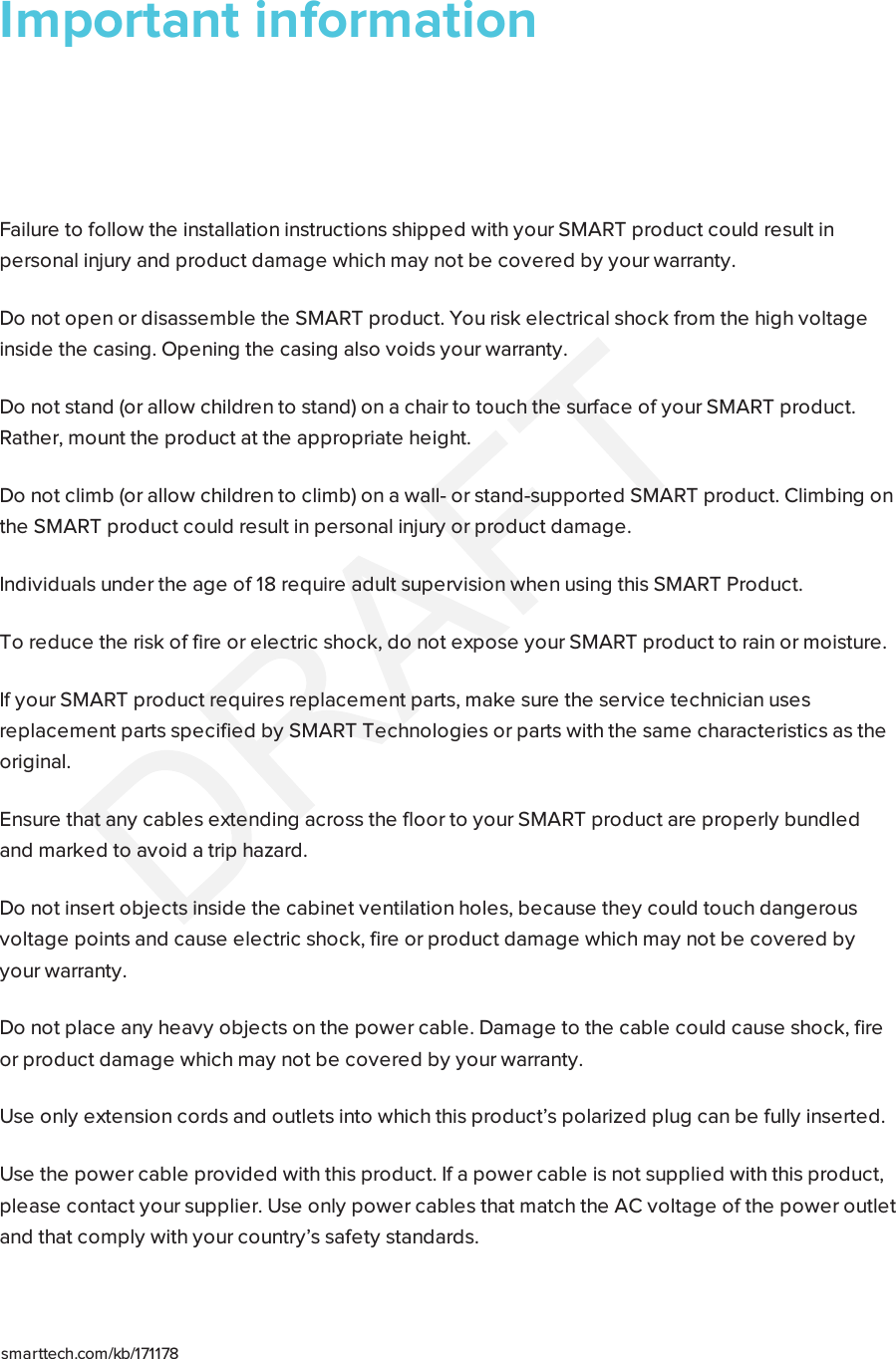 Page 3 of SMART Technologies 2075 LCD MONITOR User Manual SMART Board 2000 series display user s guide