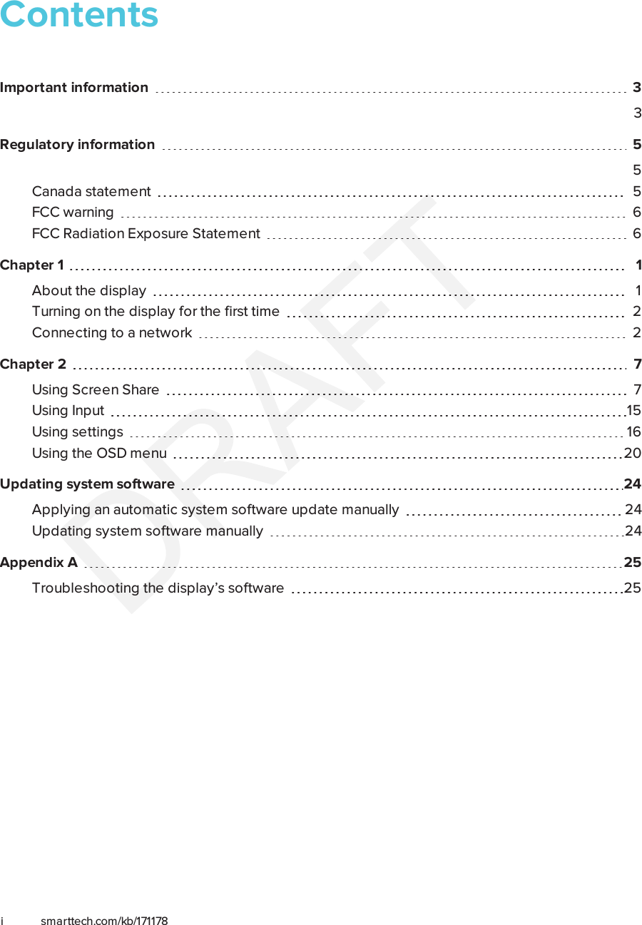 Page 7 of SMART Technologies 2075 LCD MONITOR User Manual SMART Board 2000 series display user s guide