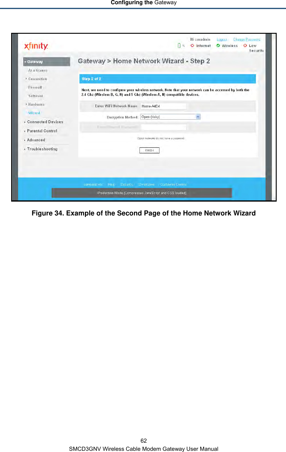 Configuring the Gateway 62 SMCD3GNV Wireless Cable Modem Gateway User Manual  Figure 34. Example of the Second Page of the Home Network Wizard 