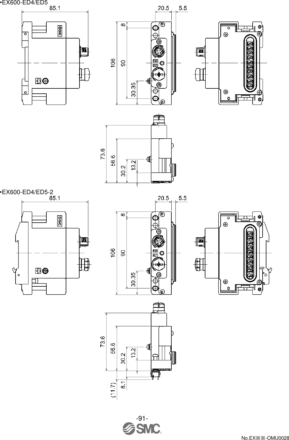 -91-  No.EX※※-OMU0028   •EX600-ED4/ED5  •EX600-ED4/ED5-2  