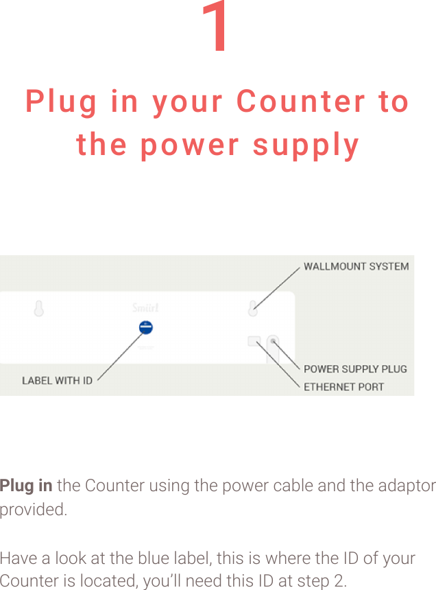 1 Plug in your Counter to the power supply !"#$%&amp;'!"#$!%&amp;'("$)!'*+(,!"#$!-&amp;.$)!/012$!0(3!"#$!030-"&amp;)!-)&amp;4+3$35!604$!0!2&amp;&amp;7!0"!"#$!12'$!201$28!"#+*!+*!.#$)$!"#$!9:!&amp;;!<&amp;')!%&amp;'("$)!+*!2&amp;/0"$38!<&amp;'=22!($$3!"#+*!9:!0"!*"$-!>5!