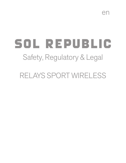 Safety, Regulatory &amp; LegalRELAYS SPORT WIRELESSen