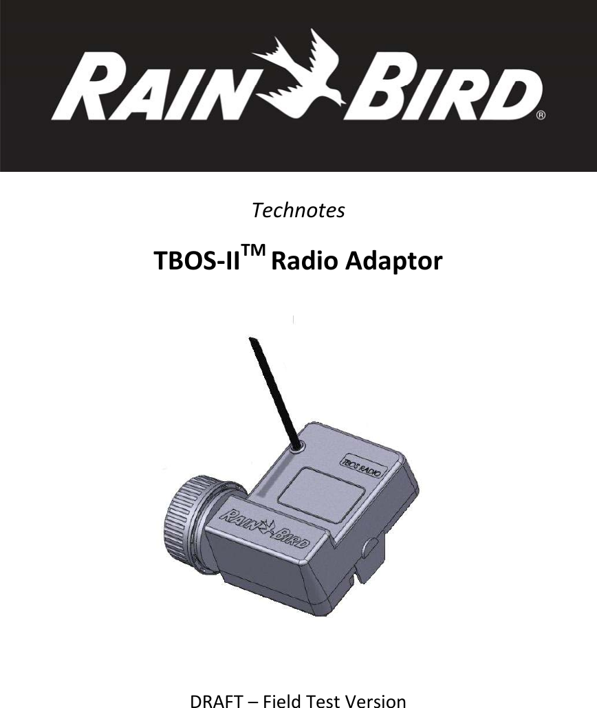 TechnotesTBOS‐IITMRadioAdaptorDRAFT&ndash;FieldTestVersion