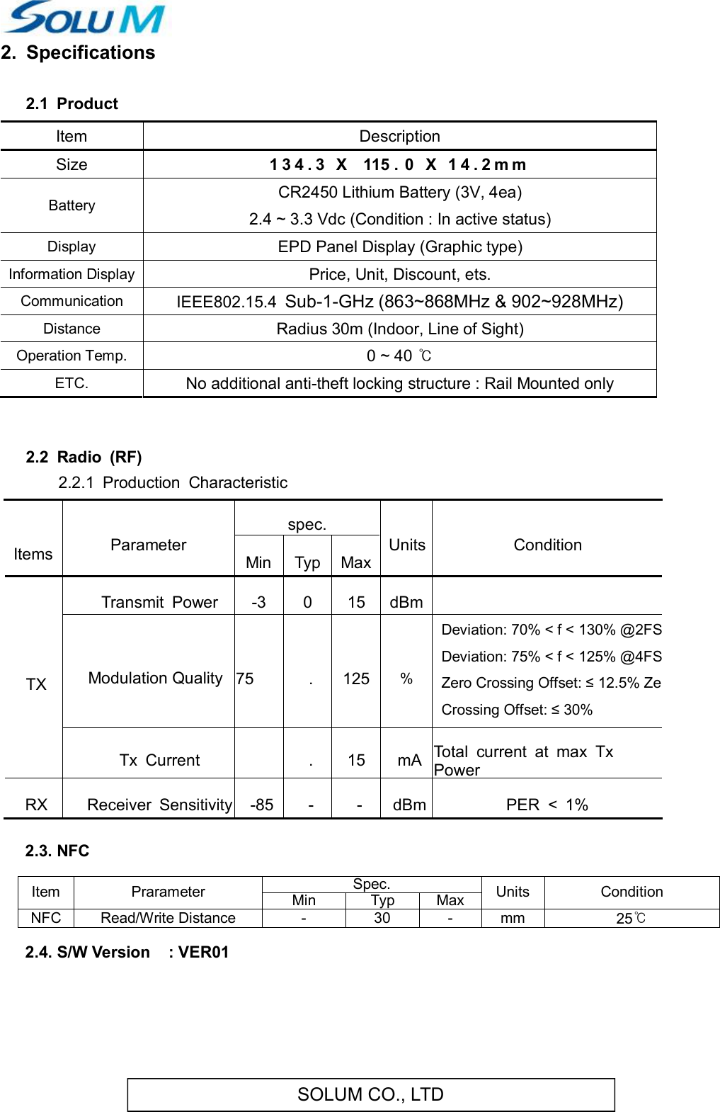 Page 3 of SOLUM EL060D2 Electronic Shelf Label User Manual 1