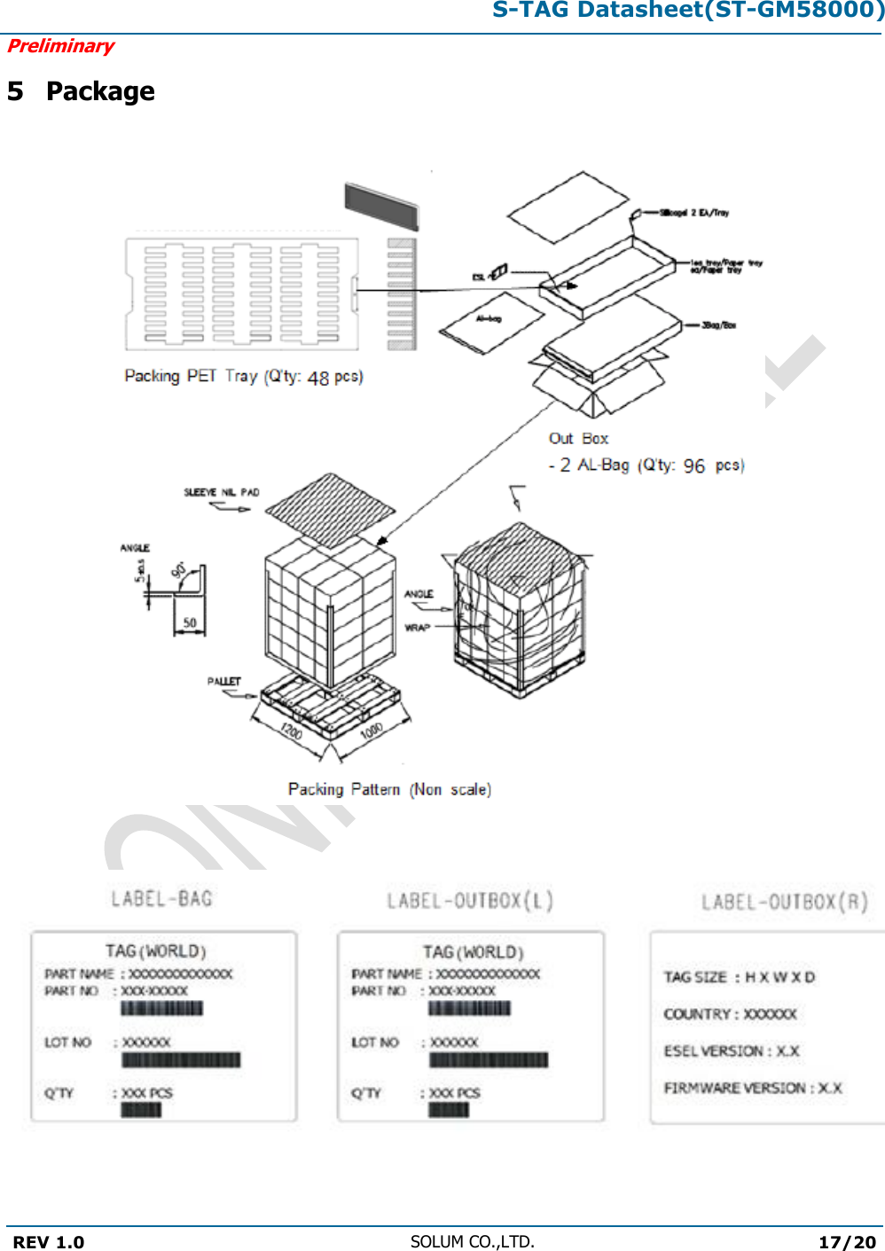 S-TAG Datasheet(ST-GM58000)Preliminary REV 1.0 SOLUM CO.,LTD.17/20 5 Package 