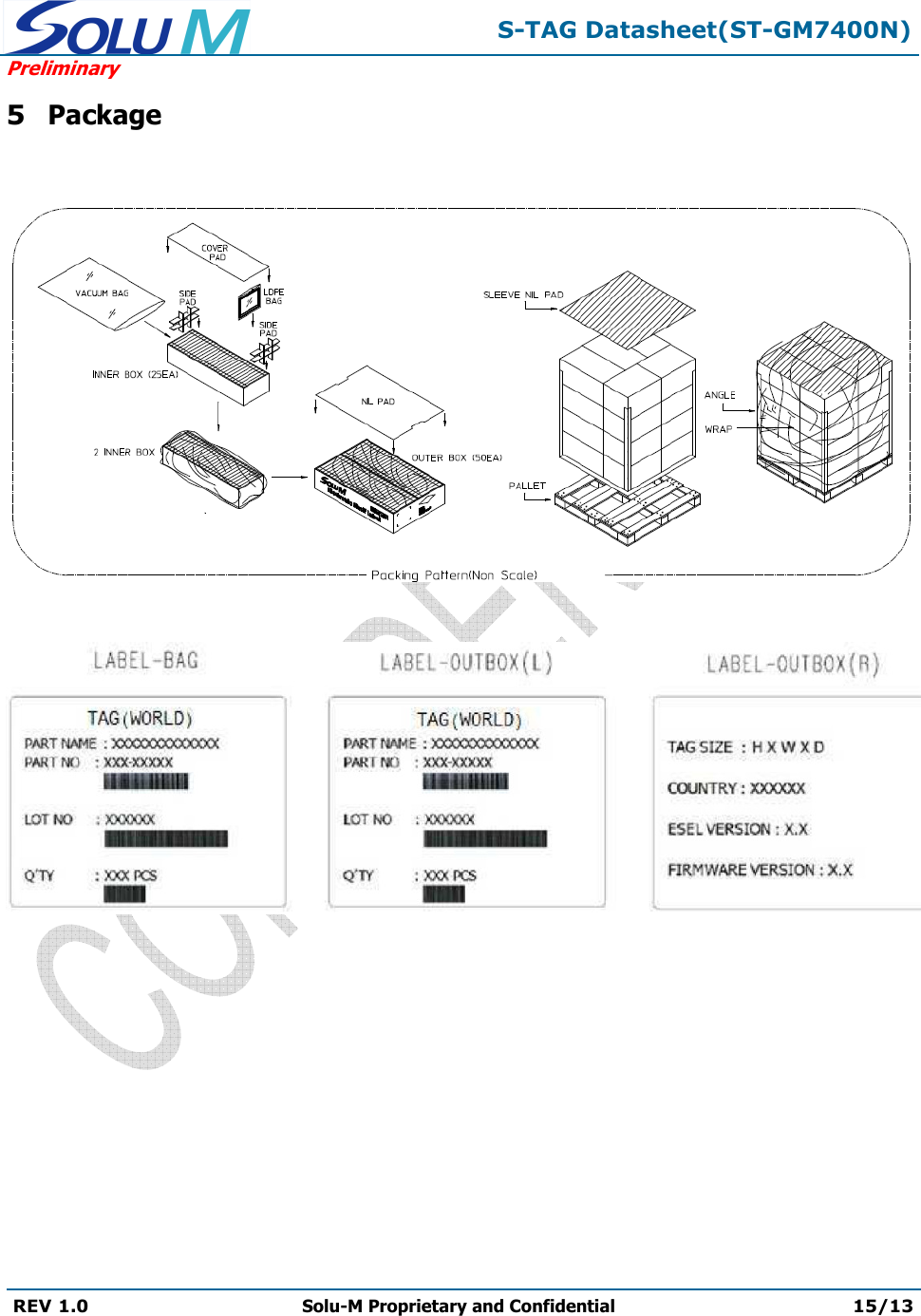  S-TAG Datasheet(ST-GM7400N) Preliminary REV 1.0  Solu-M Proprietary and Confidential 15/13   5 Package     