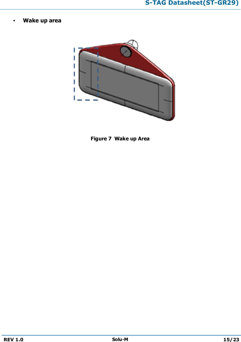 S-TAG Datasheet(ST-GR29)REV 1.0 Solu-M 15/23Wake up areaFigure 7  Wake up Area