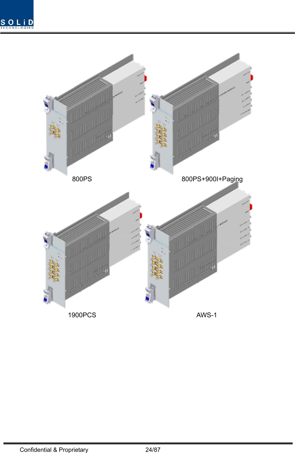  Confidential &amp; Proprietary                   24/87   800PS 800PS+900I+Paging 1900PCS AWS-1