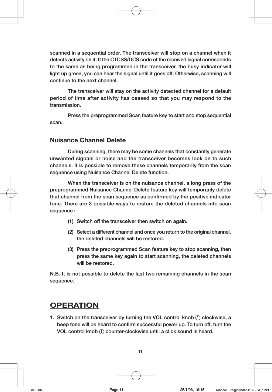 SPEEDCAM HHTU1 LMR UHF TRANSCEIVER User Manual 308S06