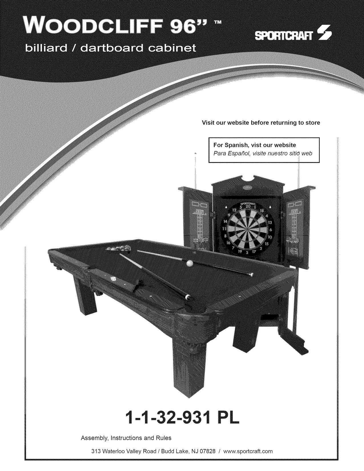 SPORTCRAFT Pool Table Manual L1001217
