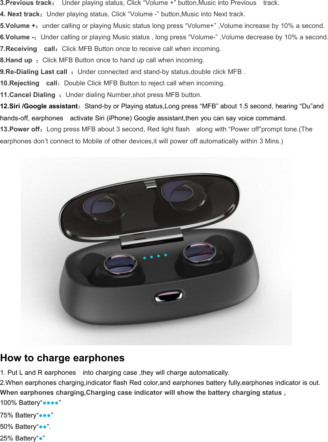 Page 3 of SPRITE Group TS32 True Wireless Bluetooth Earphones User Manual 