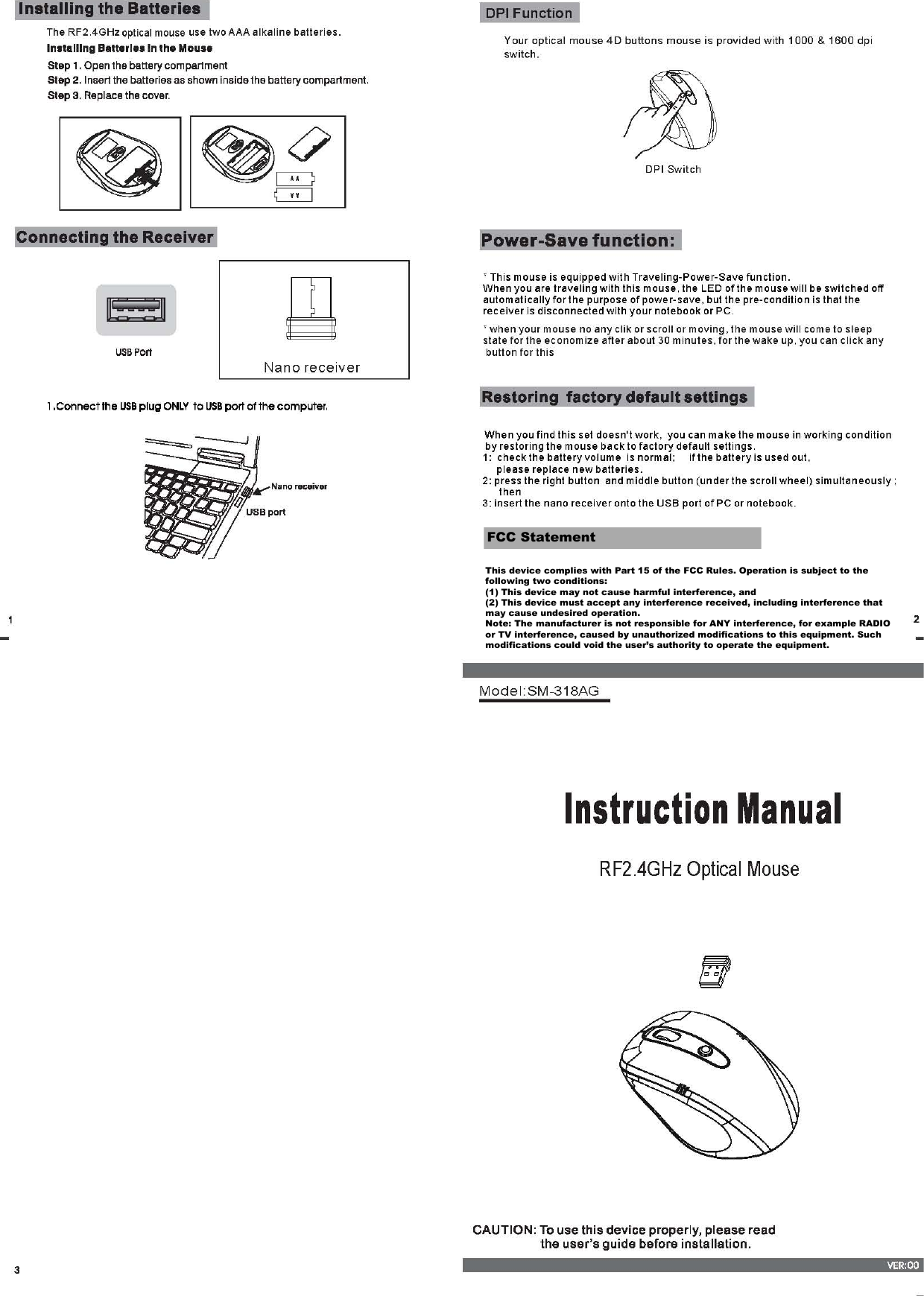   FCC StatementThis device complies with Part 15 of the FCC Rules. Operation is subject to thefollowing two conditions:(1) This device may not cause harmful interference, and(2) This device must accept any interference received, including interference thatmay cause undesired operation.Note: The manufacturer is not responsible for ANY interference, for example RADIOor TV interference, caused by unauthorized modifications to this equipment. Suchmodifications could void the user’s authority to operate the equipment.