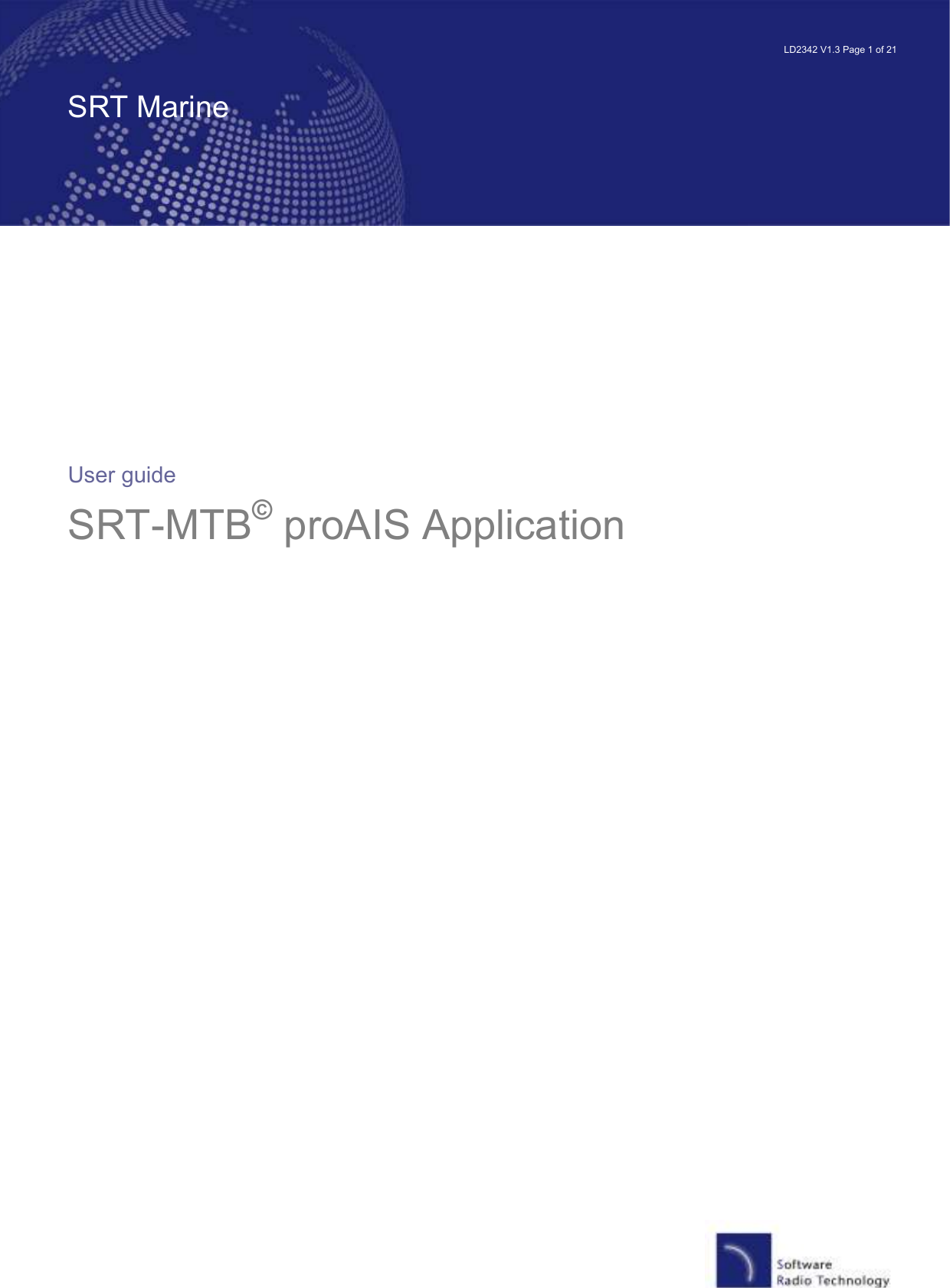   LD2342 V1.3 Page 1 of 21 SRT Marine         User guide SRT-MTB© proAIS Application     