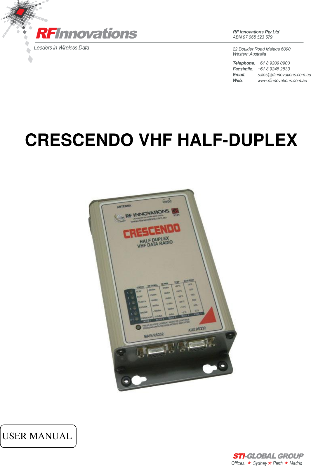   CRESCENDO VHF HALF-DUPLEX   USER MANUAL 