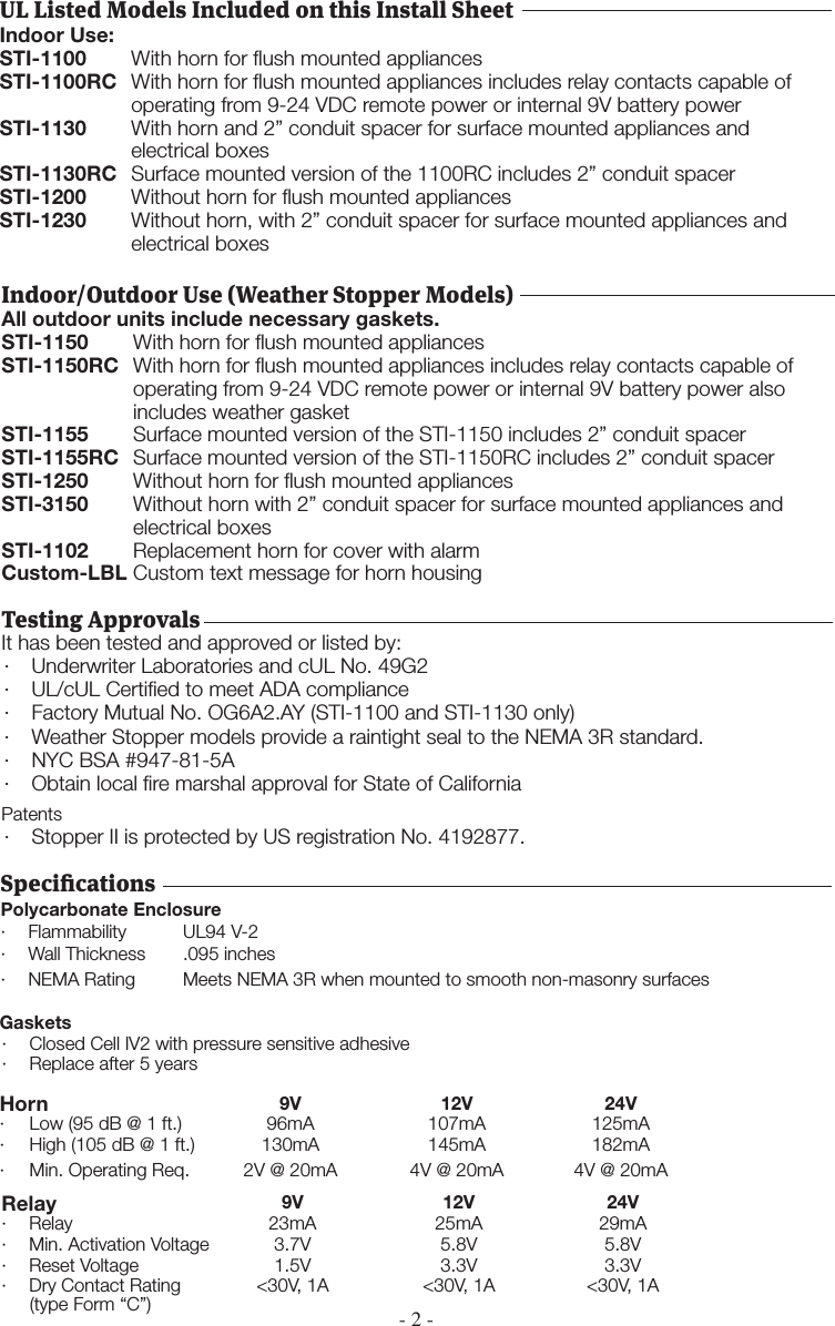 Page 2 of 8 - STI  Stopper II Series Installation 1100Install