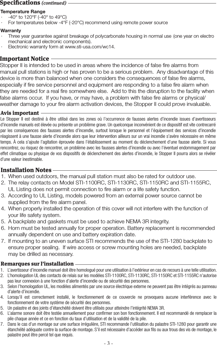 Page 3 of 8 - STI  Stopper II Series Installation 1100Install