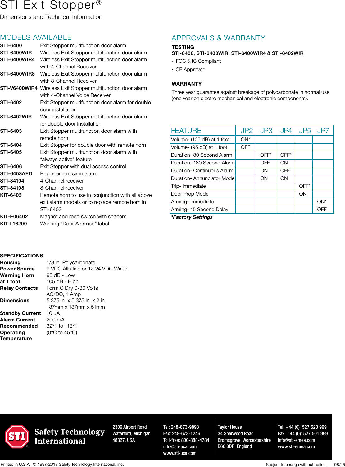 Page 2 of 2 - STI  STI-6400 Exit Stopper 6400-1