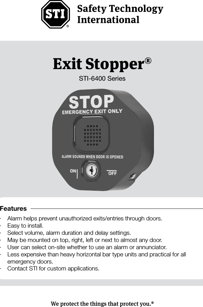 Page 1 of 8 - STI  STI-6400 Exit Stopper Installation 6400Install