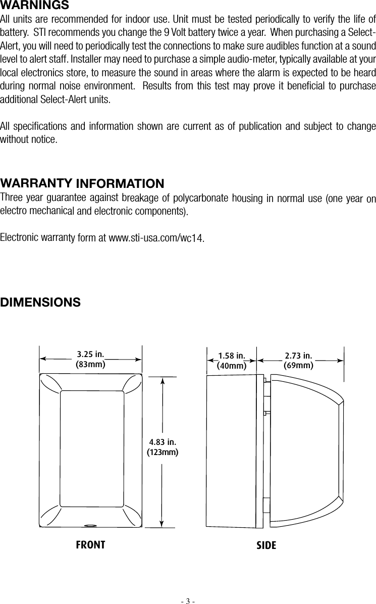 Page 3 of 8 - STI  Select-Alert Alarm Mini Controller - STI-SA5000 SA5000Install