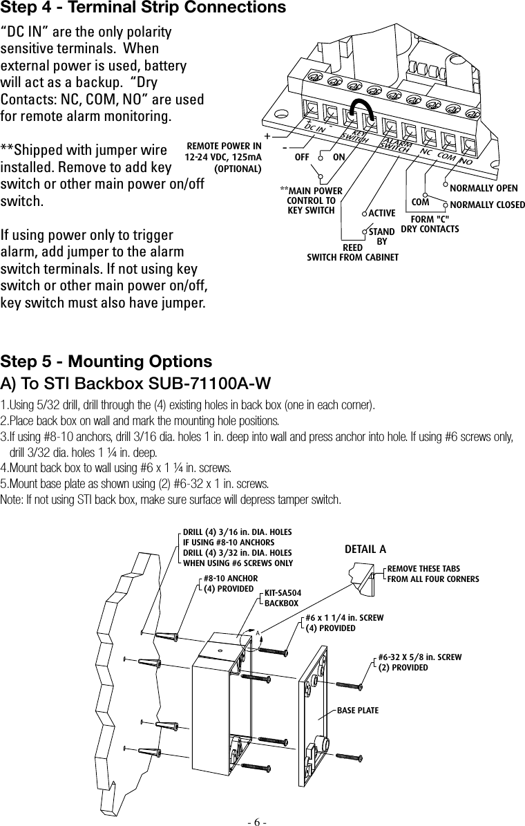 Page 6 of 8 - STI  Select-Alert Alarm Mini Controller - STI-SA5000 SA5000Install