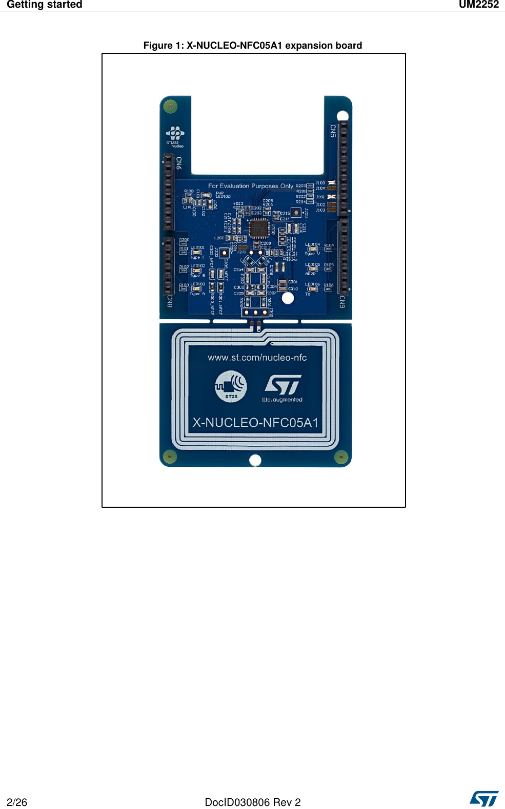 Getting started UM2252  2/26 DocID030806 Rev 2   Figure 1: X-NUCLEO-NFC05A1 expansion board   