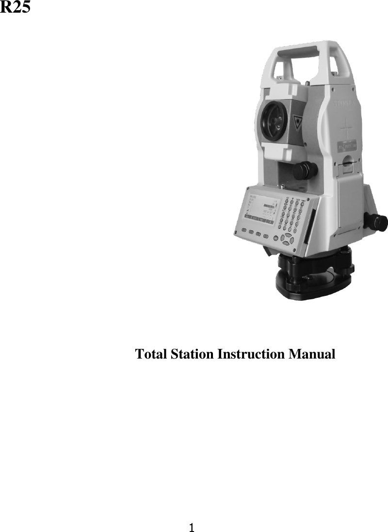 STONEX SRL R25 Total Station User Manual