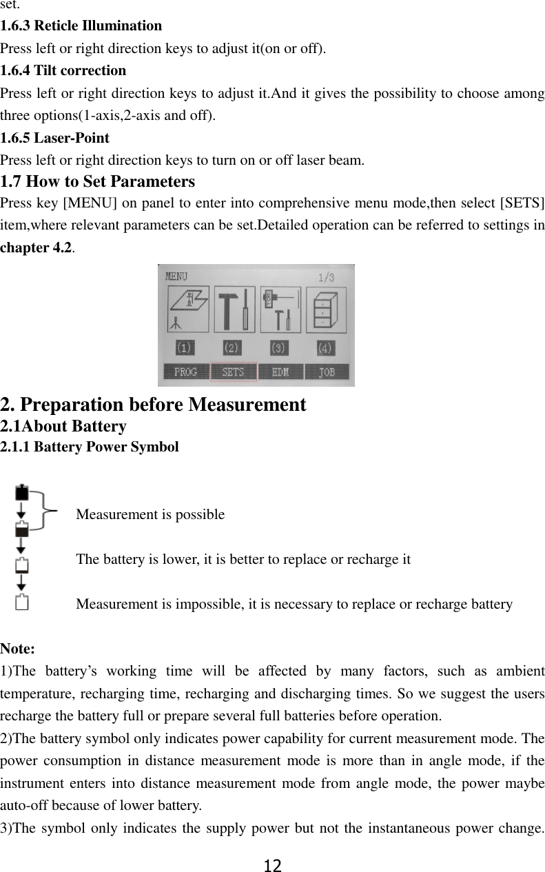 Page 18 of STONEX SRL R25 Total Station User Manual 