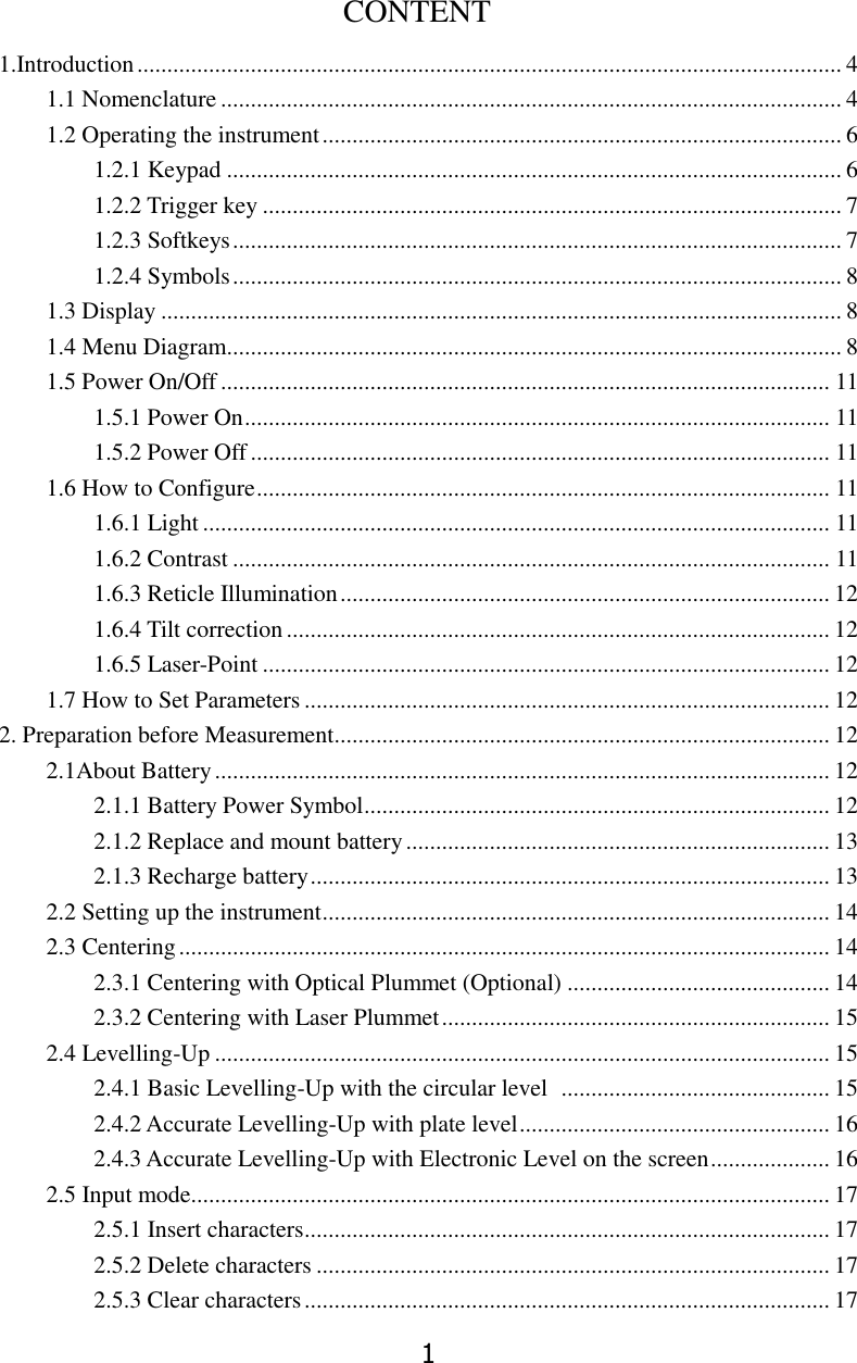 Page 7 of STONEX SRL R25 Total Station User Manual 