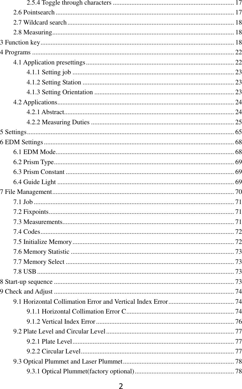 Page 8 of STONEX SRL R25 Total Station User Manual 