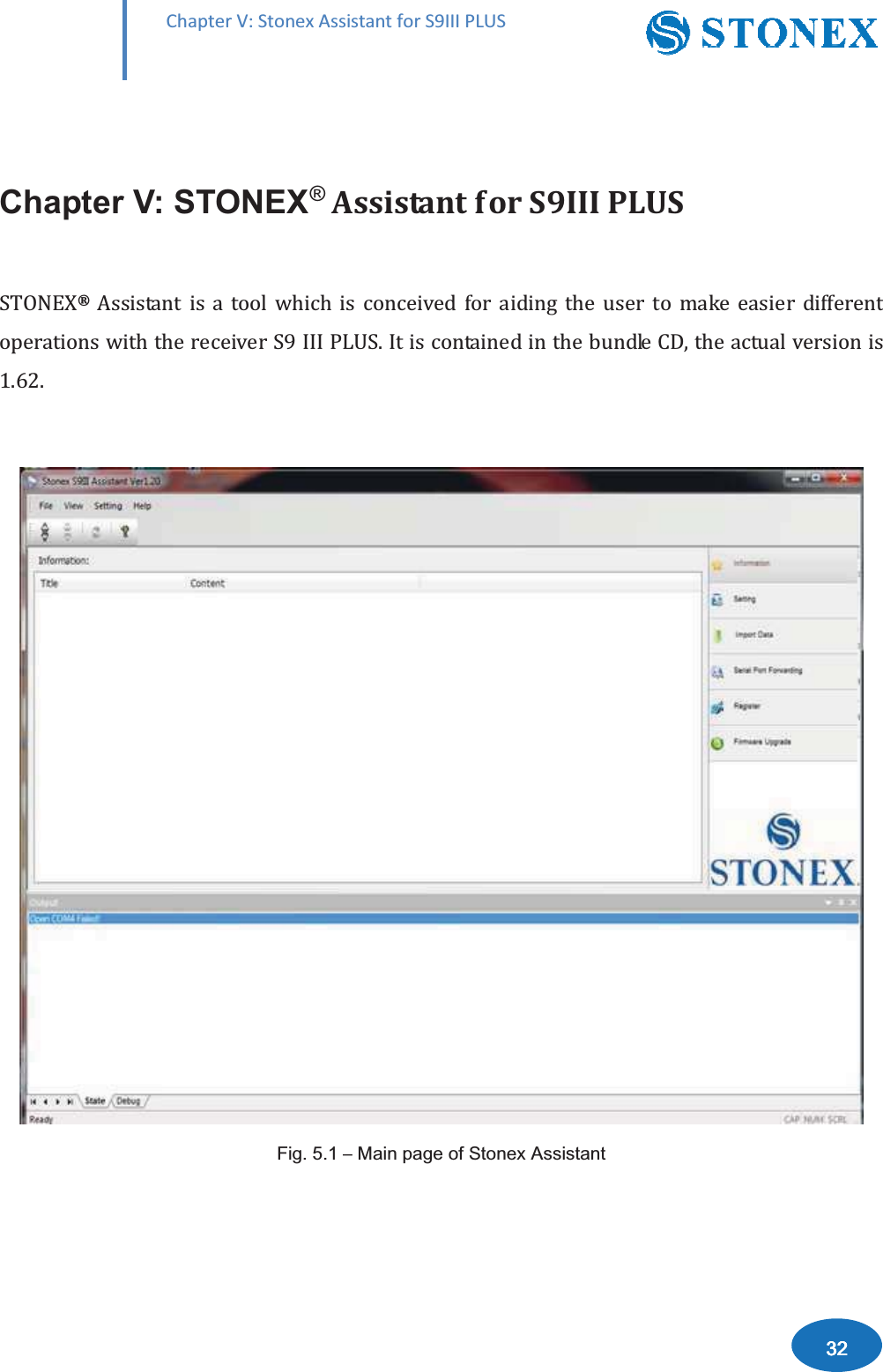ŚĂƉƚĞƌs͗^ƚŽŶĞǆƐƐŝƐƚĂŶƚĨŽƌ^ϵ///W>h^Chapter V: STONEX&reg;ͻ̾ͻǤǡͳǤ͸ʹǤ)LJದ0DLQSDJHRI6WRQH[$VVLVWDQW