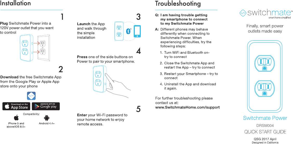 SWITCHMATE HOME DRSM004 Smart Power Outlet User Manual 15 DRSM004 UserMan