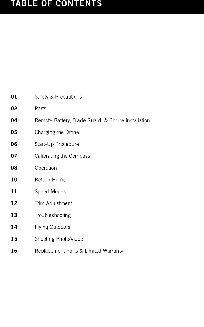 Page 4 of SYMA MODEL AIRCRAFT GC88752-20 R/C DRONE User Manual 