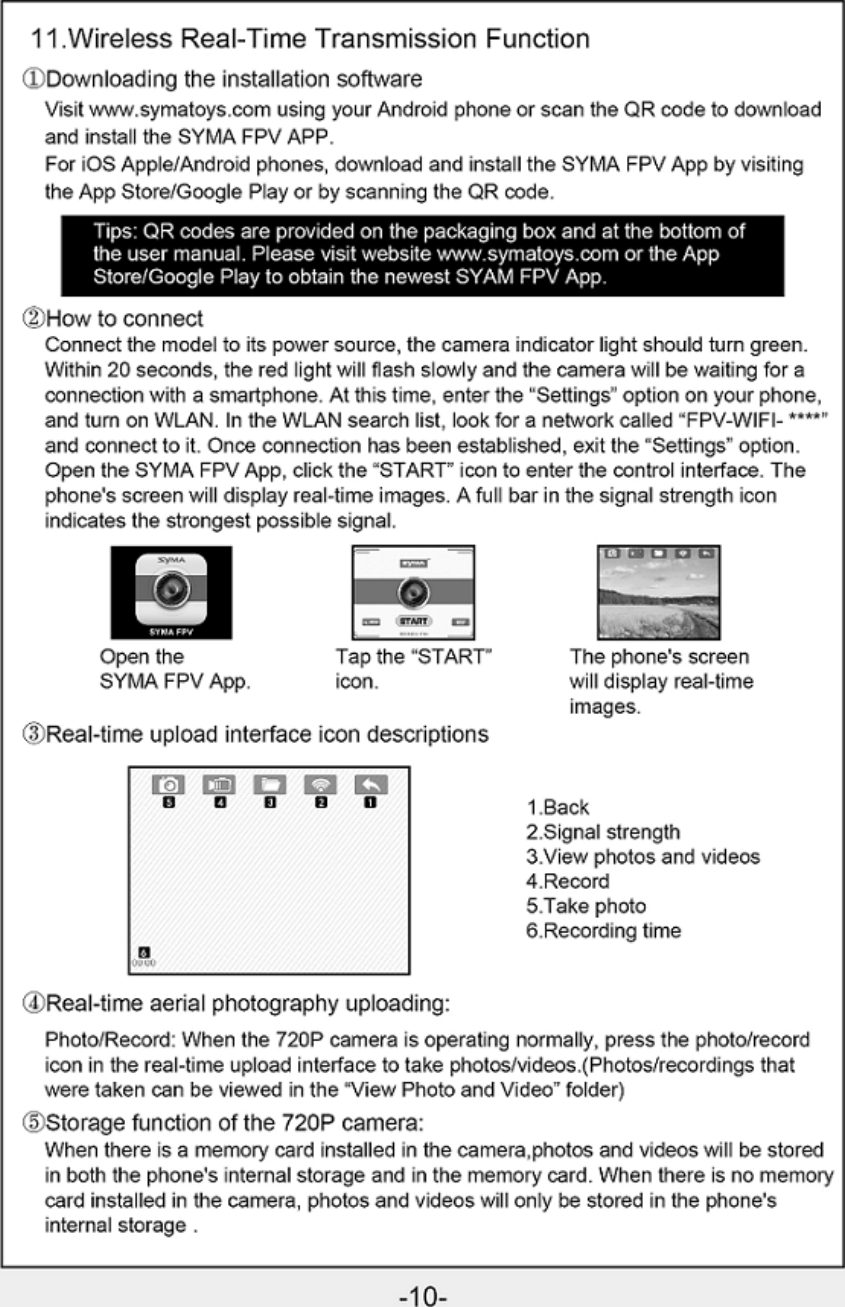 Page 11 of SYMA MODEL AIRCRAFT GC88752-30 DRONE User Manual 