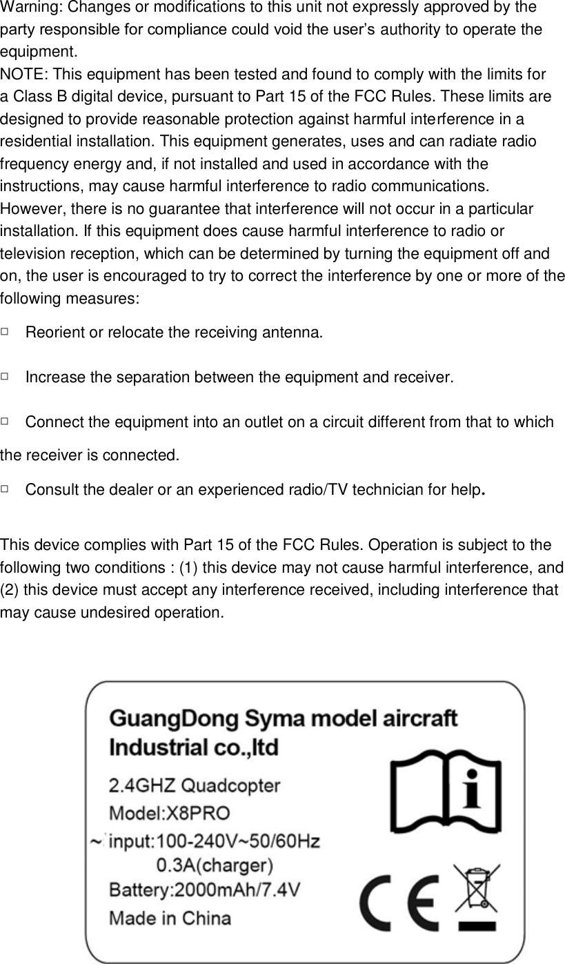 Page 14 of SYMA MODEL AIRCRAFT GC88752-30 DRONE User Manual 